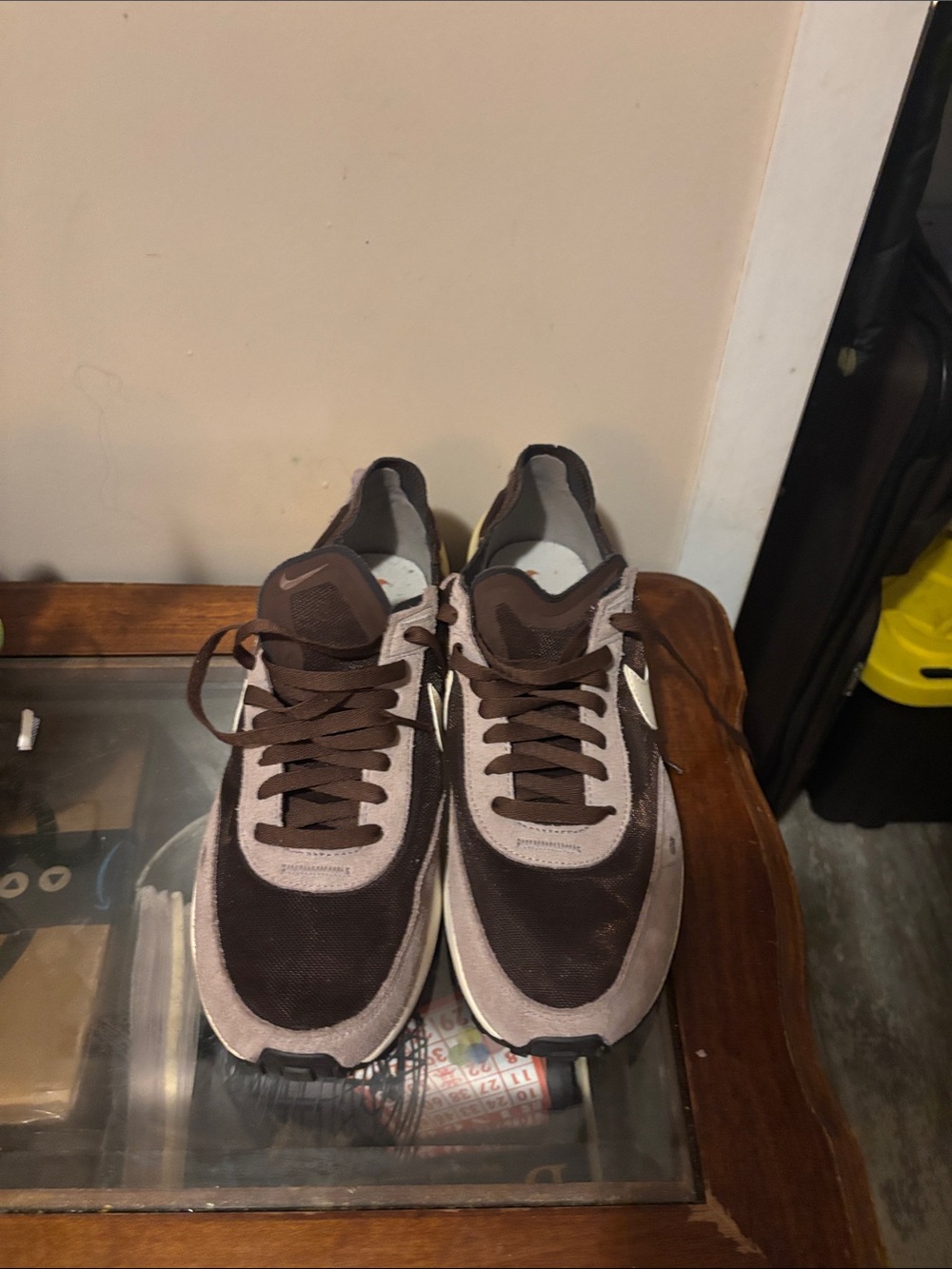 Nike Men's Brown & Beige Suede Mesh Sneakers